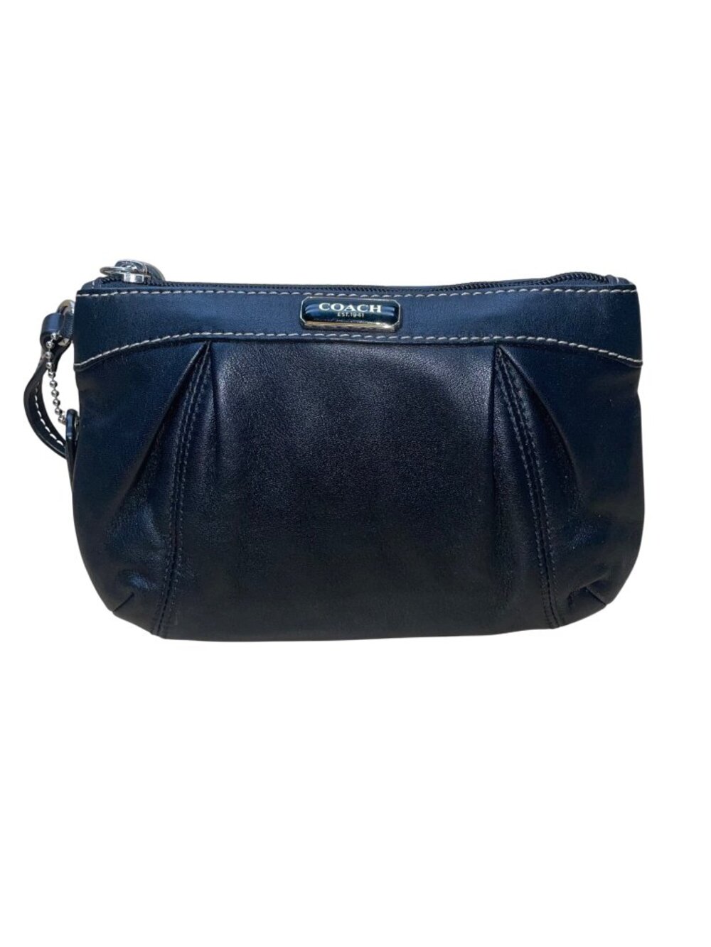 Coach Women’s Black Leather Wristlet Compact Purse